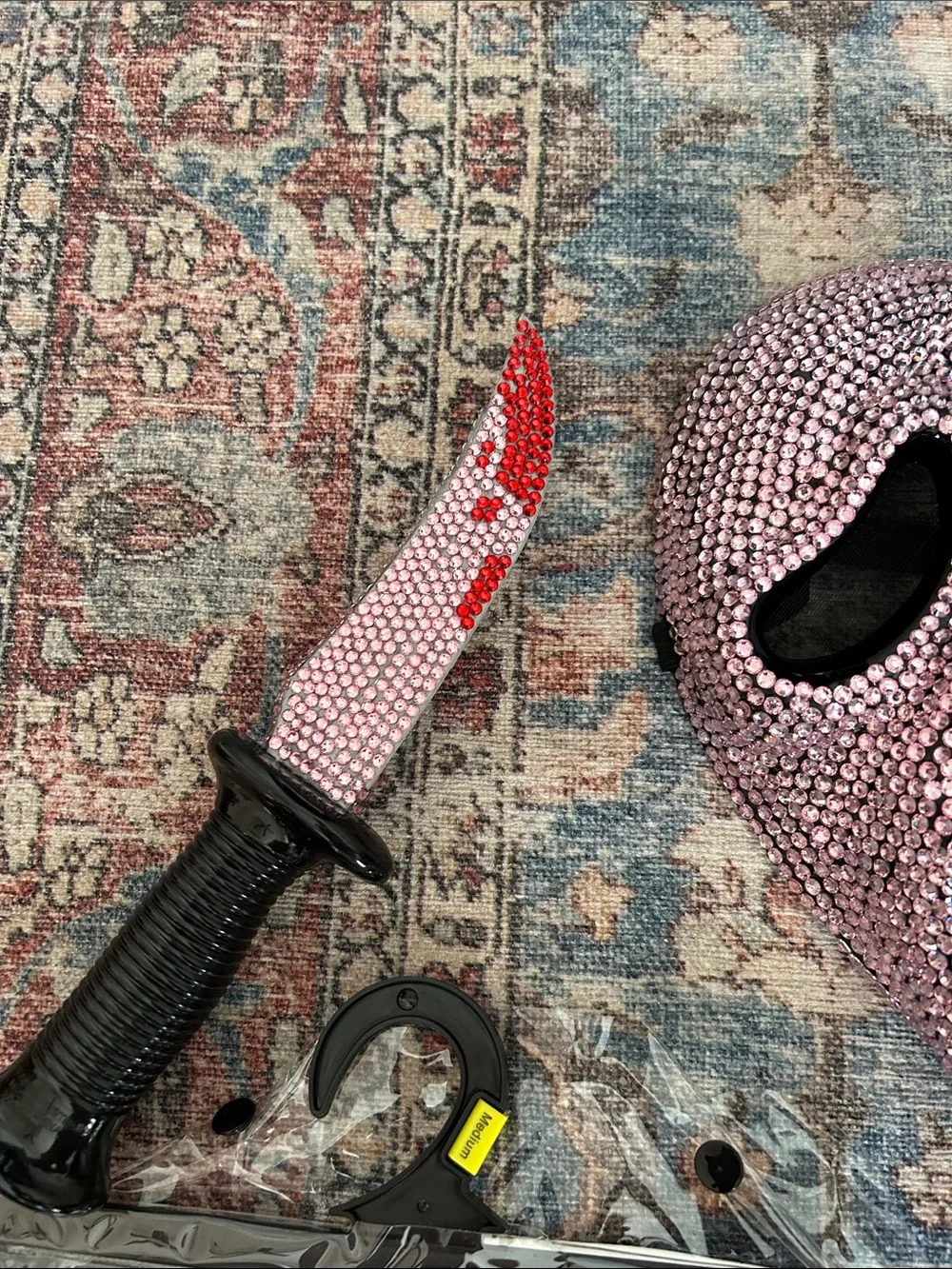 Bling Ghostface  costume with Mask and Bonus Bling Knife - child Medium 8-10